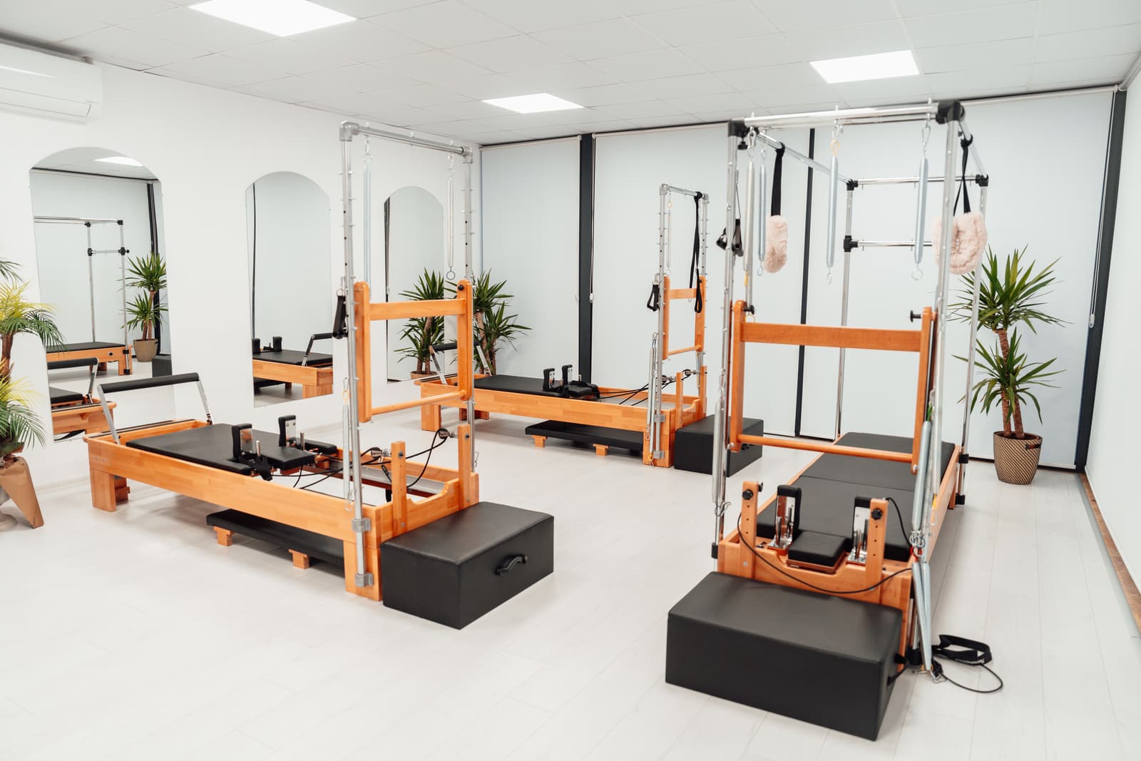 The rehabilitation studio at Larkmoor Ashbourne Mews, seen down its length.