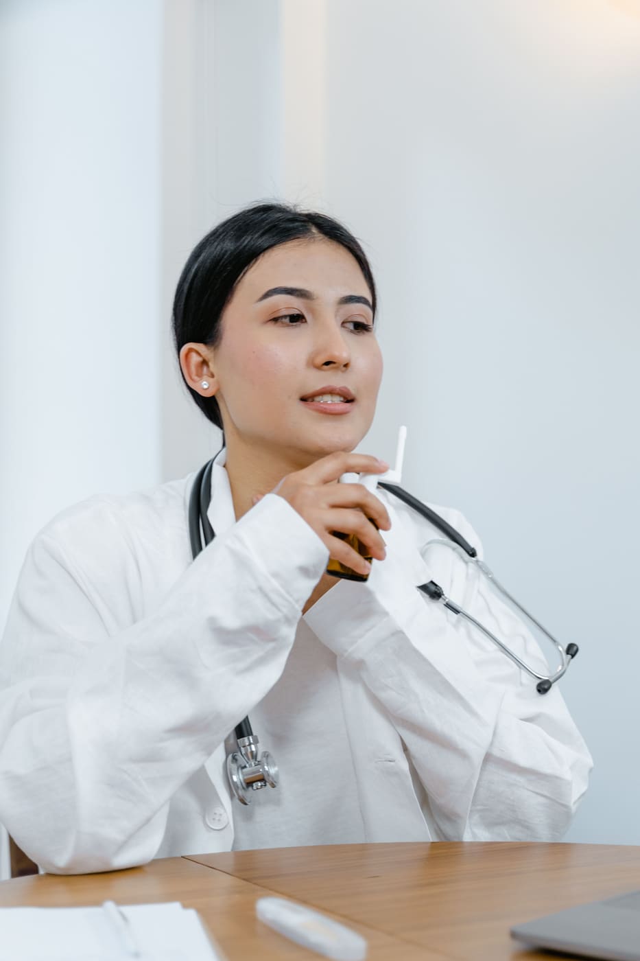Portrait of Dr Hana Lindqvist, physician in preventative medicine.